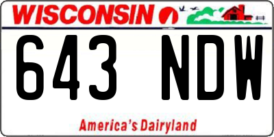 WI license plate 643NDW