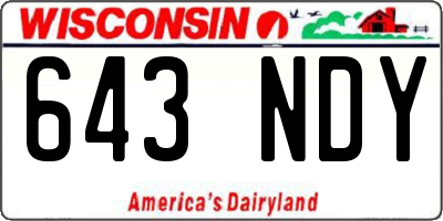 WI license plate 643NDY