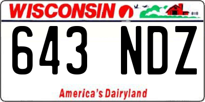 WI license plate 643NDZ