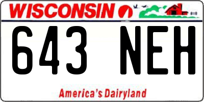 WI license plate 643NEH