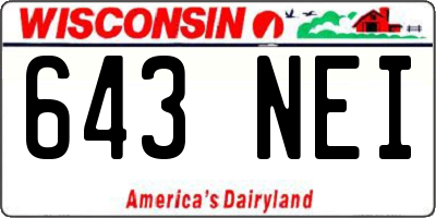 WI license plate 643NEI