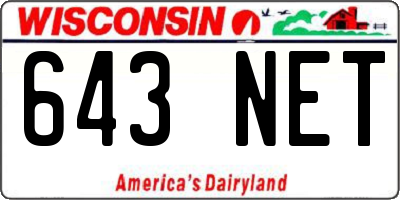WI license plate 643NET