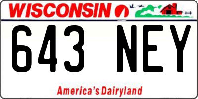 WI license plate 643NEY