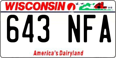 WI license plate 643NFA