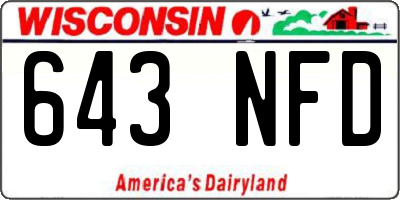 WI license plate 643NFD
