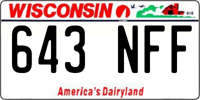 WI license plate 643NFF