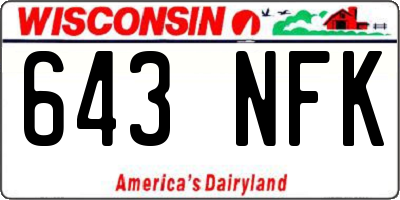 WI license plate 643NFK