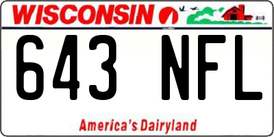 WI license plate 643NFL