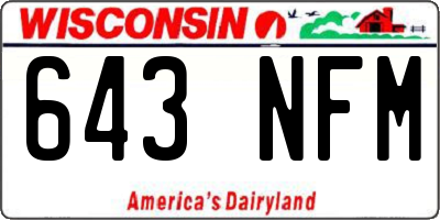 WI license plate 643NFM