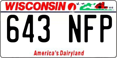WI license plate 643NFP