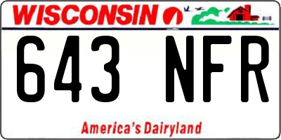 WI license plate 643NFR