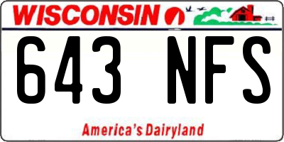 WI license plate 643NFS