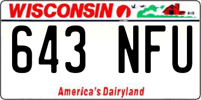 WI license plate 643NFU