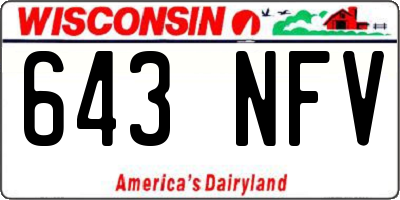 WI license plate 643NFV