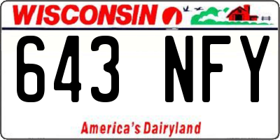 WI license plate 643NFY