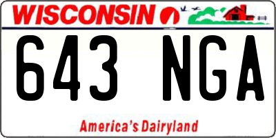 WI license plate 643NGA