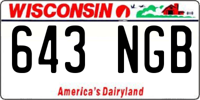 WI license plate 643NGB