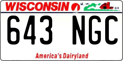 WI license plate 643NGC