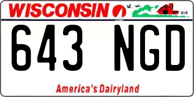 WI license plate 643NGD