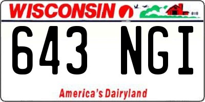 WI license plate 643NGI