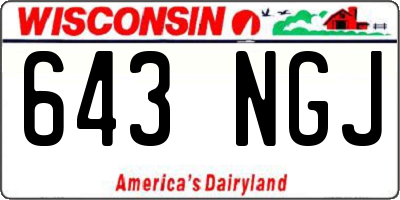 WI license plate 643NGJ
