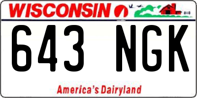 WI license plate 643NGK