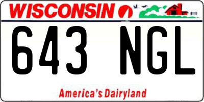WI license plate 643NGL