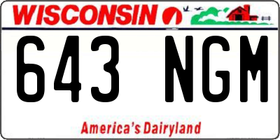 WI license plate 643NGM