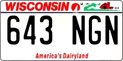 WI license plate 643NGN