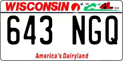 WI license plate 643NGQ