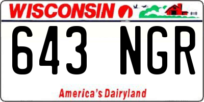 WI license plate 643NGR