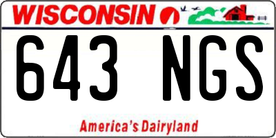 WI license plate 643NGS