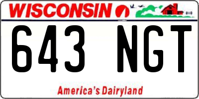 WI license plate 643NGT