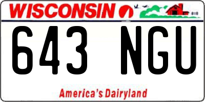 WI license plate 643NGU