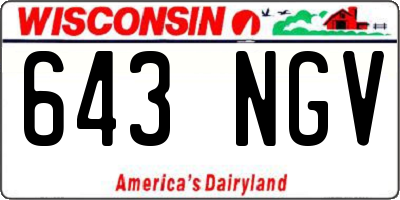 WI license plate 643NGV