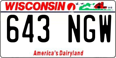 WI license plate 643NGW