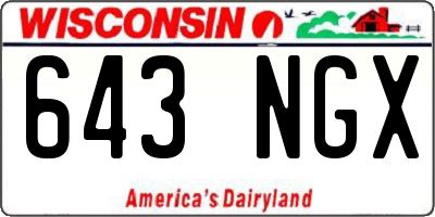 WI license plate 643NGX