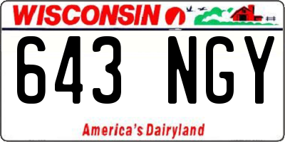 WI license plate 643NGY