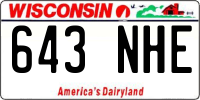 WI license plate 643NHE