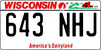 WI license plate 643NHJ