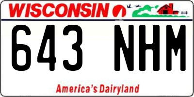 WI license plate 643NHM