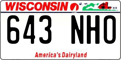 WI license plate 643NHO