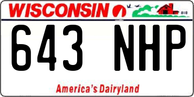 WI license plate 643NHP