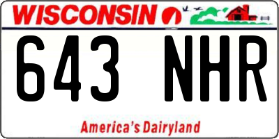 WI license plate 643NHR