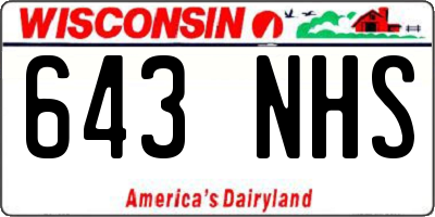 WI license plate 643NHS