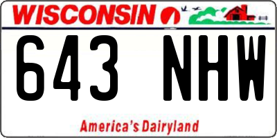 WI license plate 643NHW