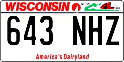 WI license plate 643NHZ