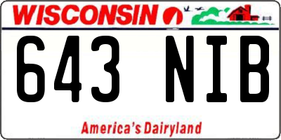 WI license plate 643NIB