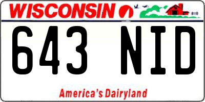 WI license plate 643NID