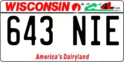 WI license plate 643NIE